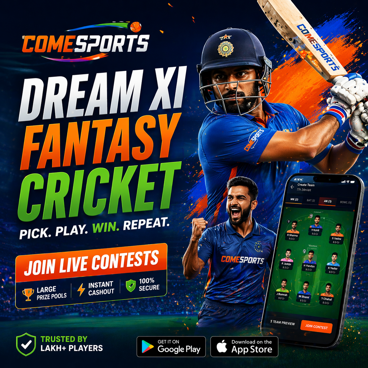 Come 365 11 fantasy sports main visual