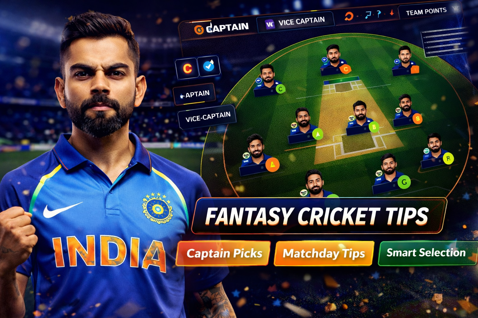 Come 365 11 role based fantasy cricket checklist